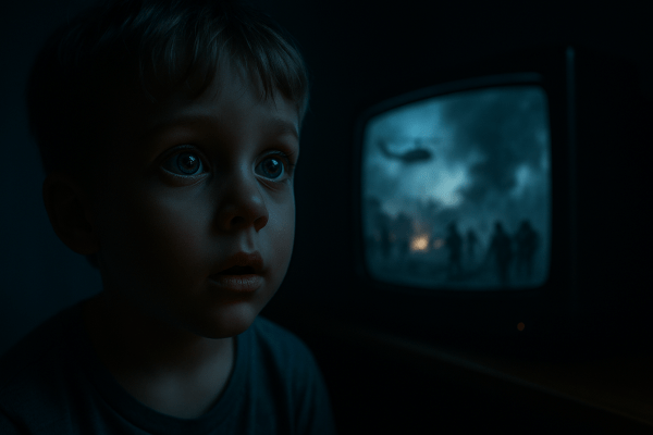 Kid watching scenes like Apocalypse Now